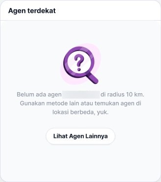 Empty state: no agent nearby, with a button to see other agents